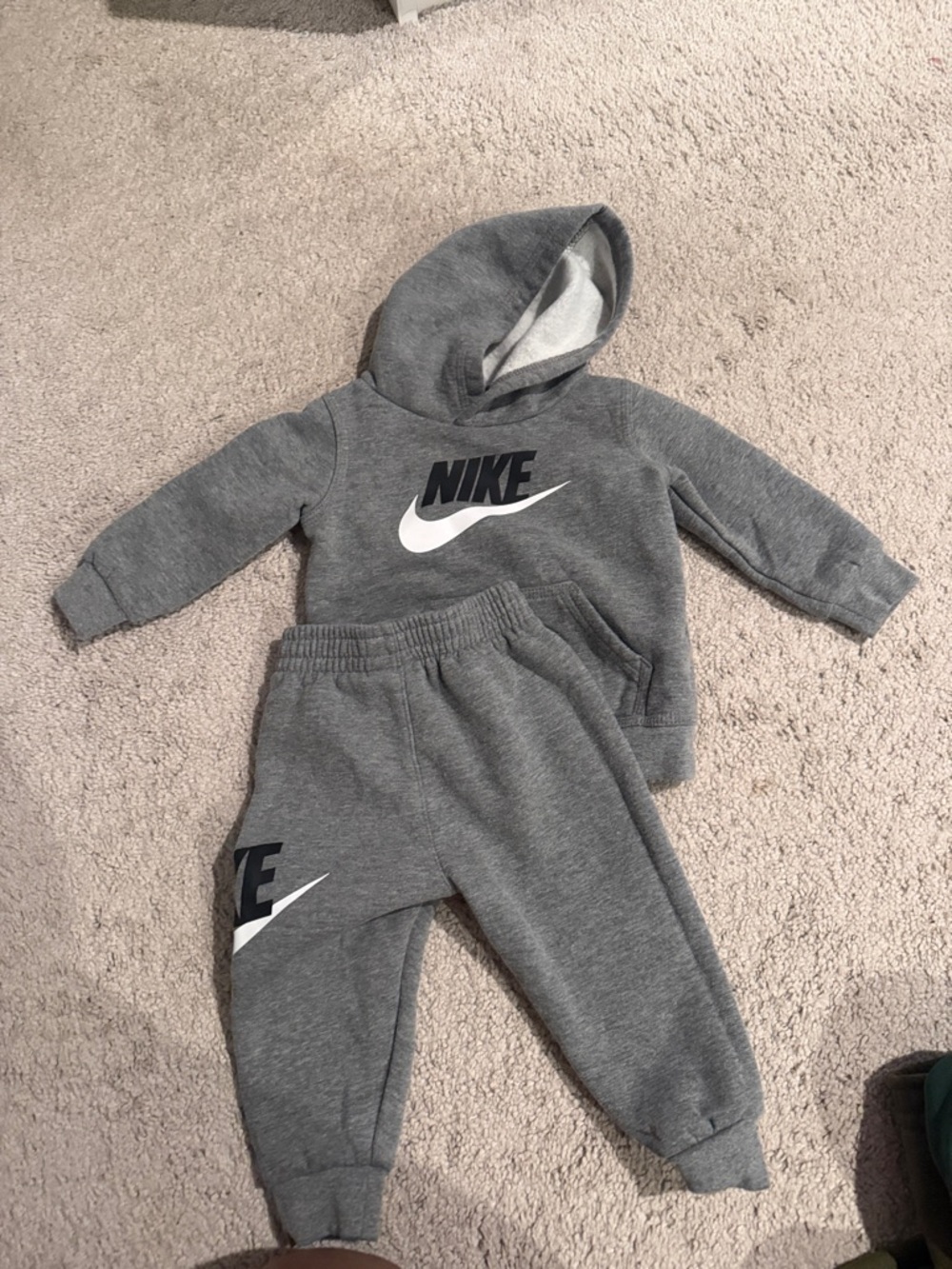 Nike Kids Grey Hooded Sweatshirt & Joggers Set